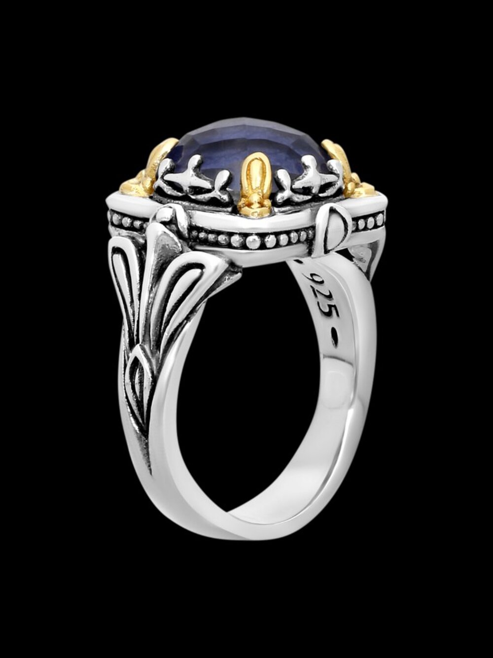 KONSTANTINO 925 Sterling Silver & 18K Gold Gen K Sodalite Doublet Ring 6